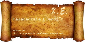 Kapamadzsia Elemér névjegykártya
